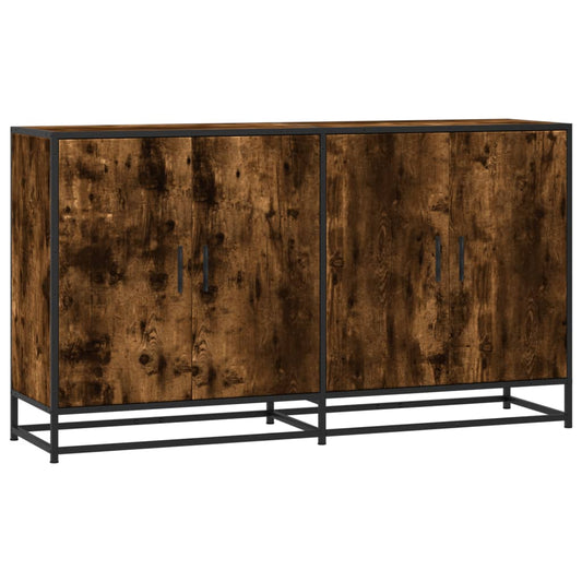 vidaXL Sideboard Καπνιστή δρυς 134x35x76 cm Ξύλινη κατασκευή
