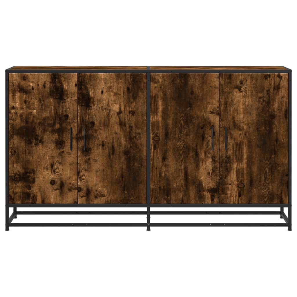 vidaXL Sideboard Καπνιστή δρυς 134x35x76 cm Ξύλινη κατασκευή