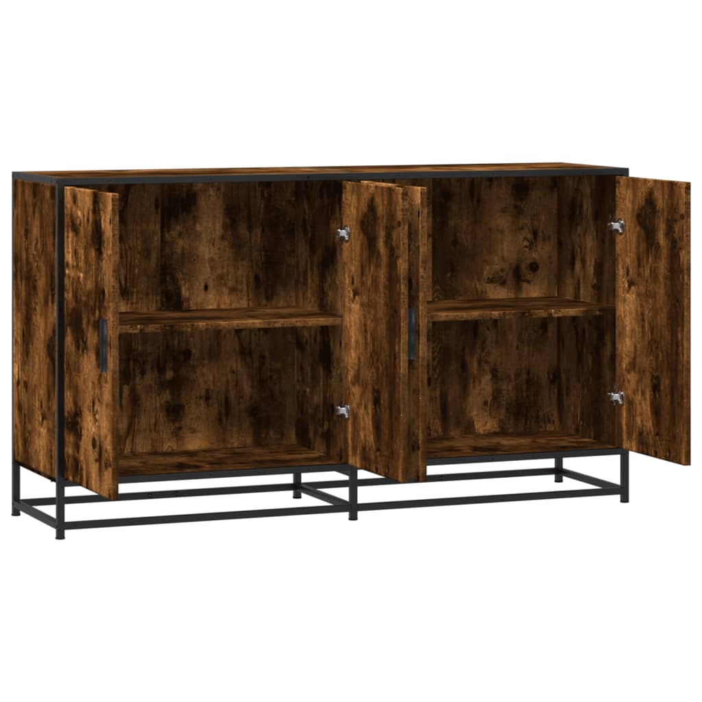 vidaXL Sideboard Καπνιστή δρυς 134x35x76 cm Ξύλινη κατασκευή