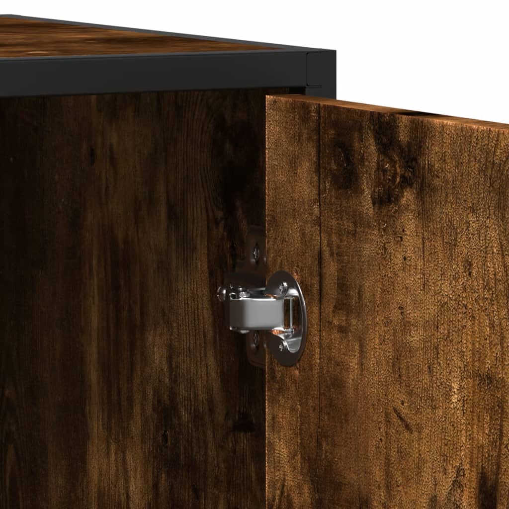 vidaXL Sideboard Καπνιστή δρυς 134x35x76 cm Ξύλινη κατασκευή