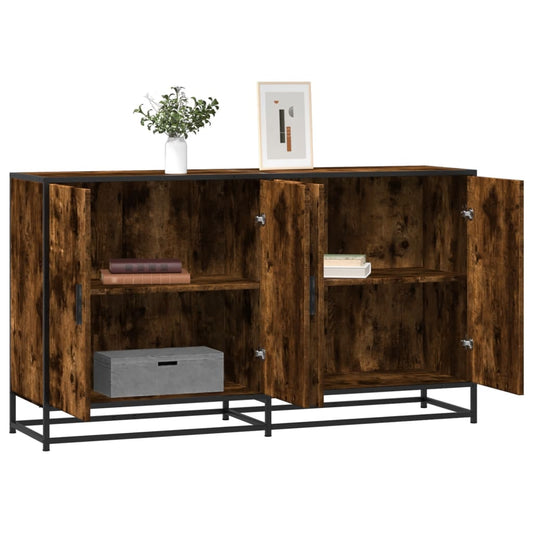 vidaXL Sideboard Καπνιστή δρυς 134x35x76 cm Ξύλινη κατασκευή