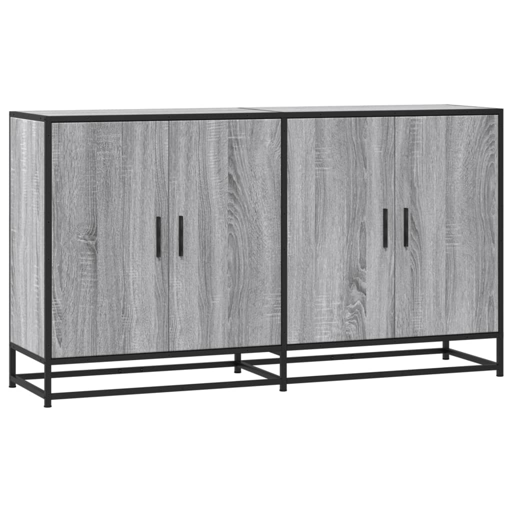 vidaXL Sideboard Grey Sonoma 134x35x76 cm Ξύλινο μηχανουργικό ξύλο