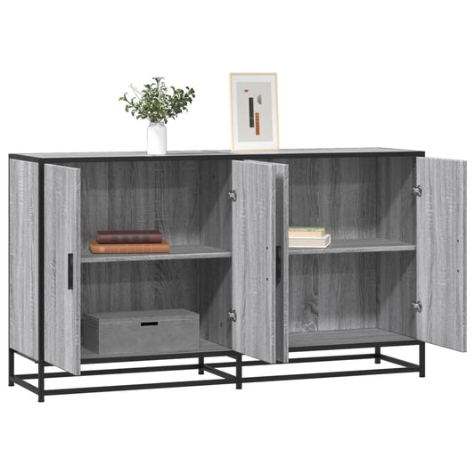 vidaXL Sideboard Grey Sonoma 134x35x76 cm Ξύλινο μηχανουργικό ξύλο