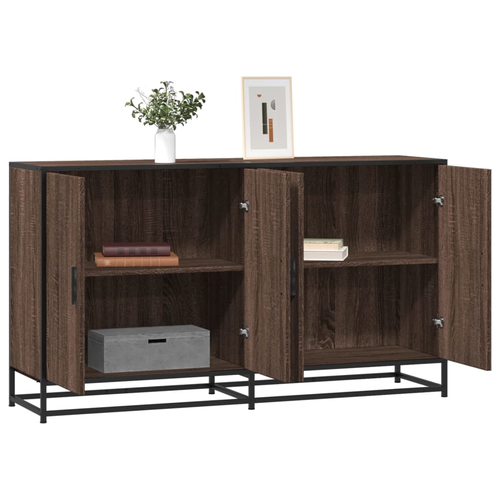 vidaXL Sideboard καφέ δρυς 134x35x76 cm Κατασκευασμένο ξύλο