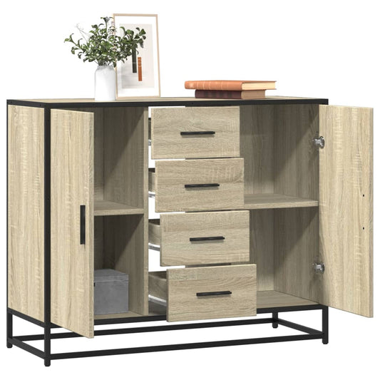vidaXL Sideboard Sonoma Oak 92x35x76 cm Κατασκευασμένο ξύλο