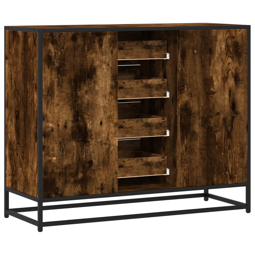 vidaXL Sideboard Καπνιστή δρυς 92x35x76 cm Κατασκευασμένο ξύλο