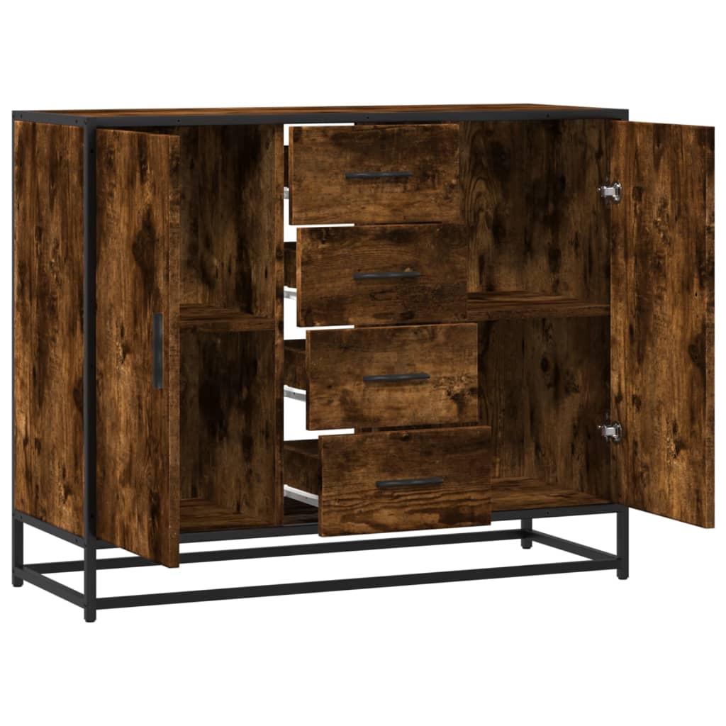 vidaXL Sideboard Καπνιστή δρυς 92x35x76 cm Κατασκευασμένο ξύλο