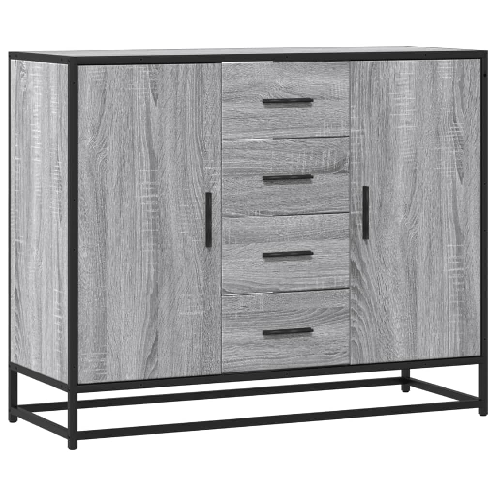 vidaXL Sideboard Γκρι Sonoma 92x35x76 cm Ξύλινο μηχανουργικό ξύλο