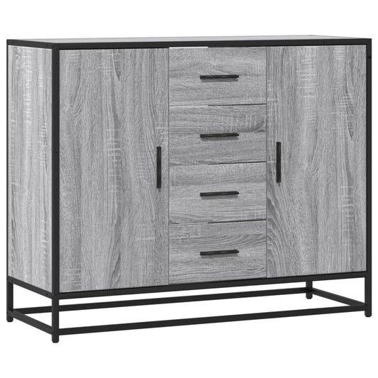 vidaXL Sideboard Γκρι Sonoma 92x35x76 cm Ξύλινο μηχανουργικό ξύλο