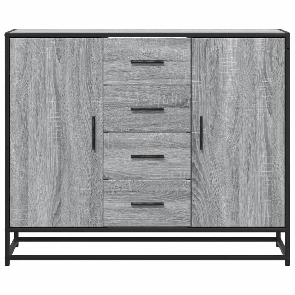 vidaXL Sideboard Γκρι Sonoma 92x35x76 cm Ξύλινο μηχανουργικό ξύλο
