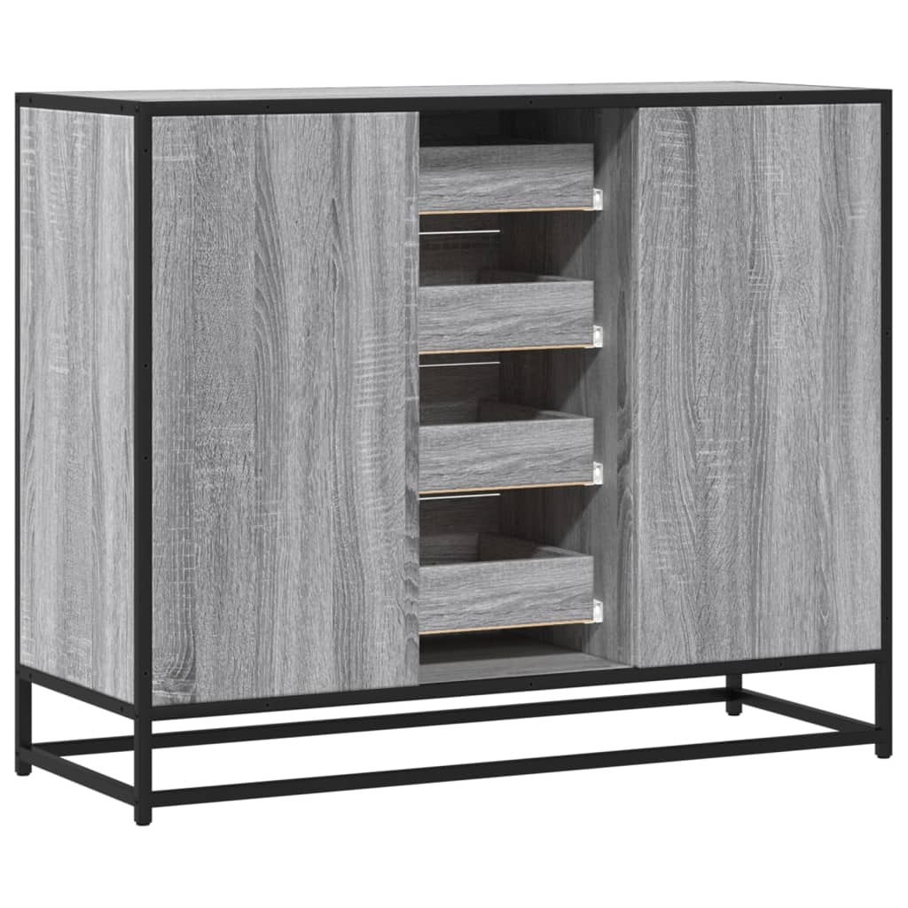 vidaXL Sideboard Γκρι Sonoma 92x35x76 cm Ξύλινο μηχανουργικό ξύλο