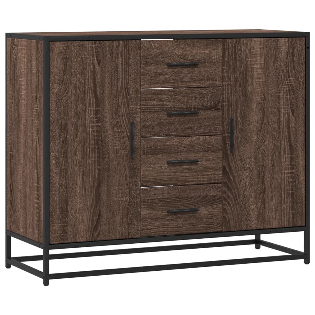 vidaXL Sideboard καφέ δρυς 92x35x76 cm Ξύλινο μηχανουργικό ξύλο