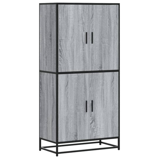 vidaXL Highboard Γκρι Sonoma 68x35x139 cm Ξύλινο μηχανουργικό ξύλο