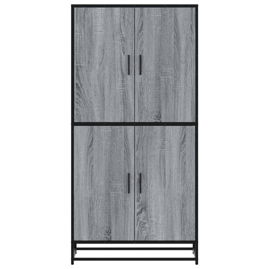 vidaXL Highboard Γκρι Sonoma 68x35x139 cm Ξύλινο μηχανουργικό ξύλο