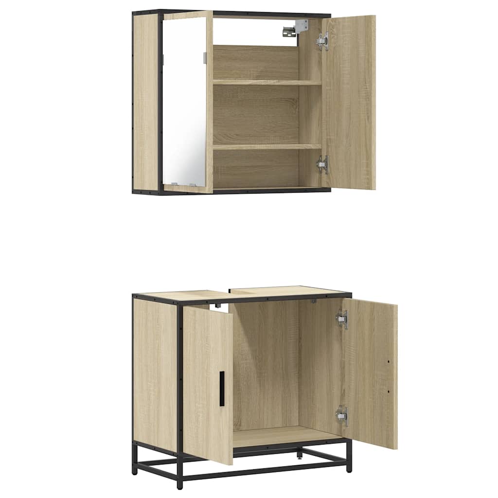 vidaXL Σετ Επίπλων Μπάνιου 2 Τεμαχίων Sonoma Δρυς Επεξεργασμένο Ξύλο