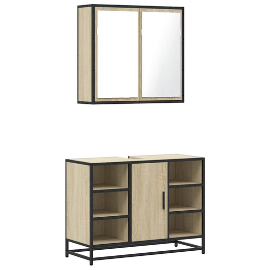 vidaXL Σετ Επίπλων Μπάνιου 2 Τεμαχίων Sonoma Δρυς Επεξεργασμένο Ξύλο