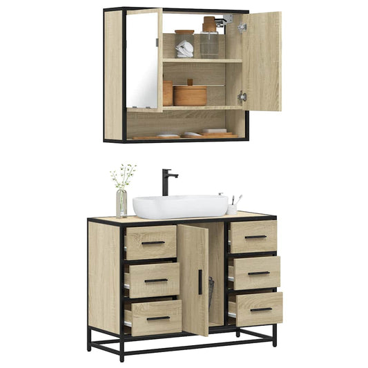 vidaXL Σετ Επίπλων Μπάνιου 2 Τεμαχίων Sonoma Δρυς Επεξεργασμένο Ξύλο