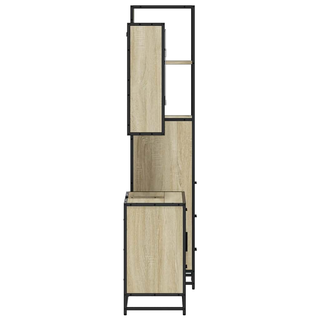 vidaXL Σετ Επίπλων Μπάνιου 3 Τεμαχίων Sonoma Δρυς Επεξεργασμένο Ξύλο