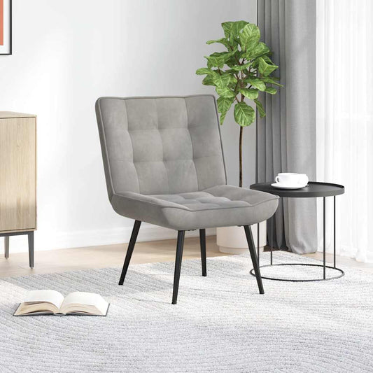 vidaXL Καρέκλα χαλάρωσης Ανοιχτό γκρι 64x74x84 cm Βελούδο