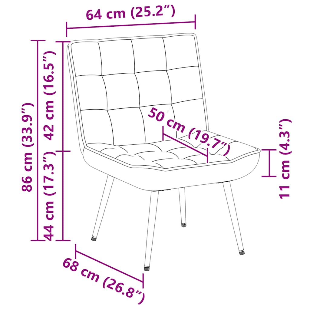vidaXL Καρέκλα χαλάρωσης Σκούρο Γκρι 64x74x84 cm Βελούδο