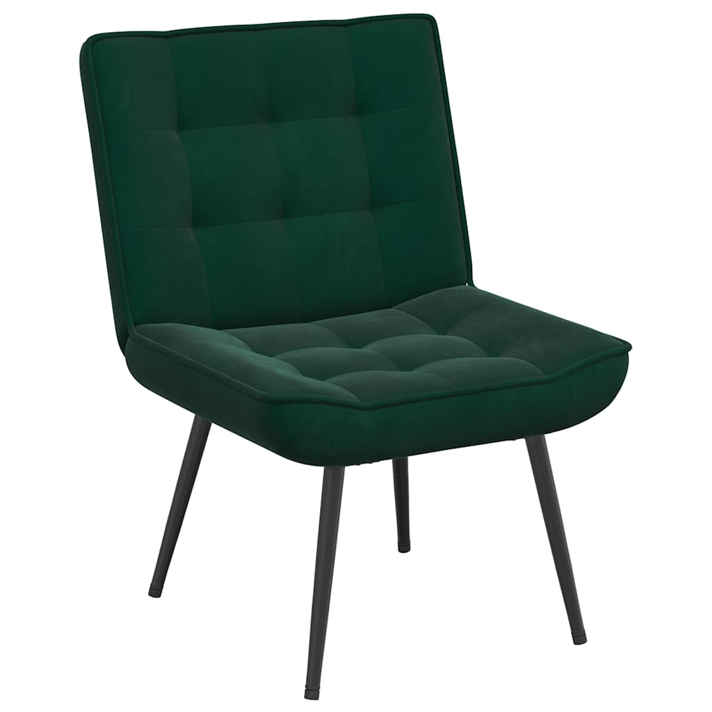 vidaXL Καρέκλα χαλάρωσης σκούρο πράσινο 64x74x84 cm Βελούδο