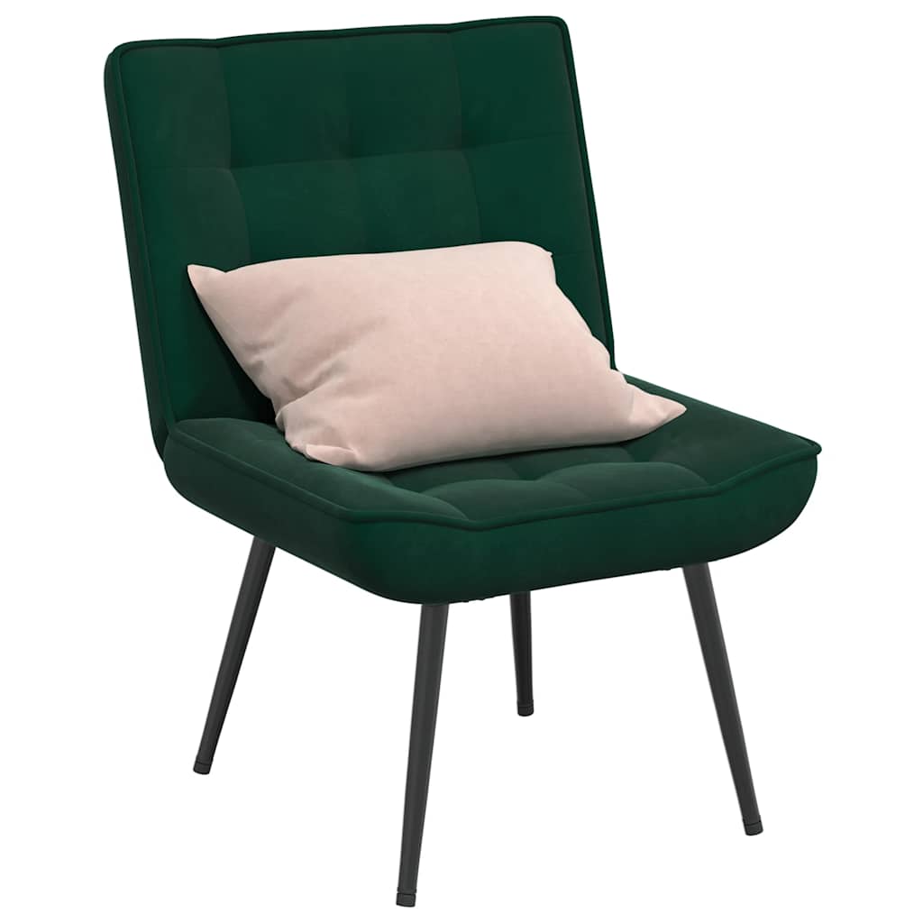 vidaXL Καρέκλα χαλάρωσης σκούρο πράσινο 64x74x84 cm Βελούδο