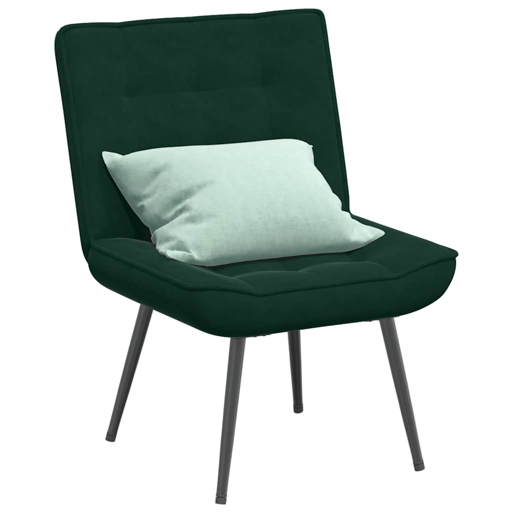 vidaXL Καρέκλα χαλάρωσης σκούρο πράσινο 64x74x84 cm Βελούδο