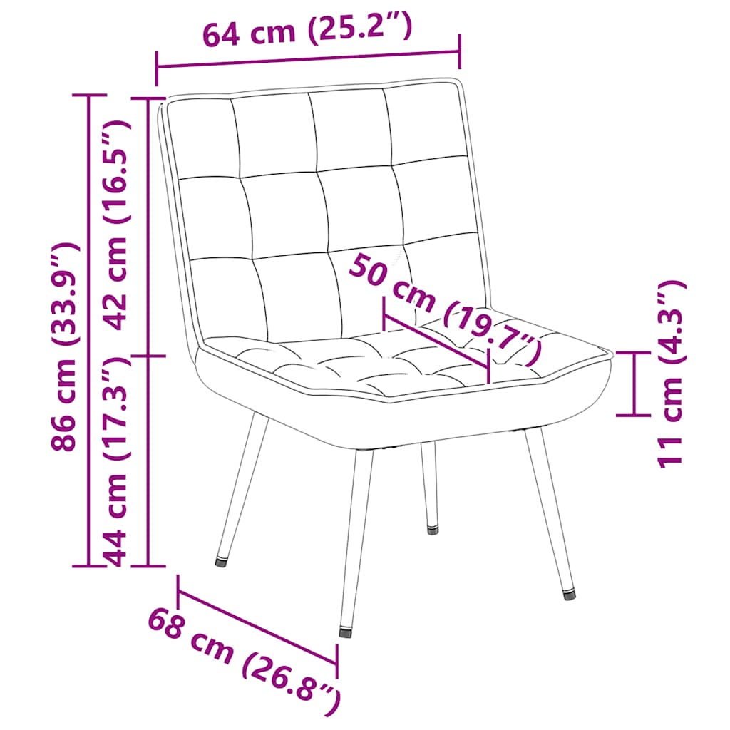 vidaXL Καρέκλα χαλάρωσης καφέ 64x74x84 cm Βελούδο