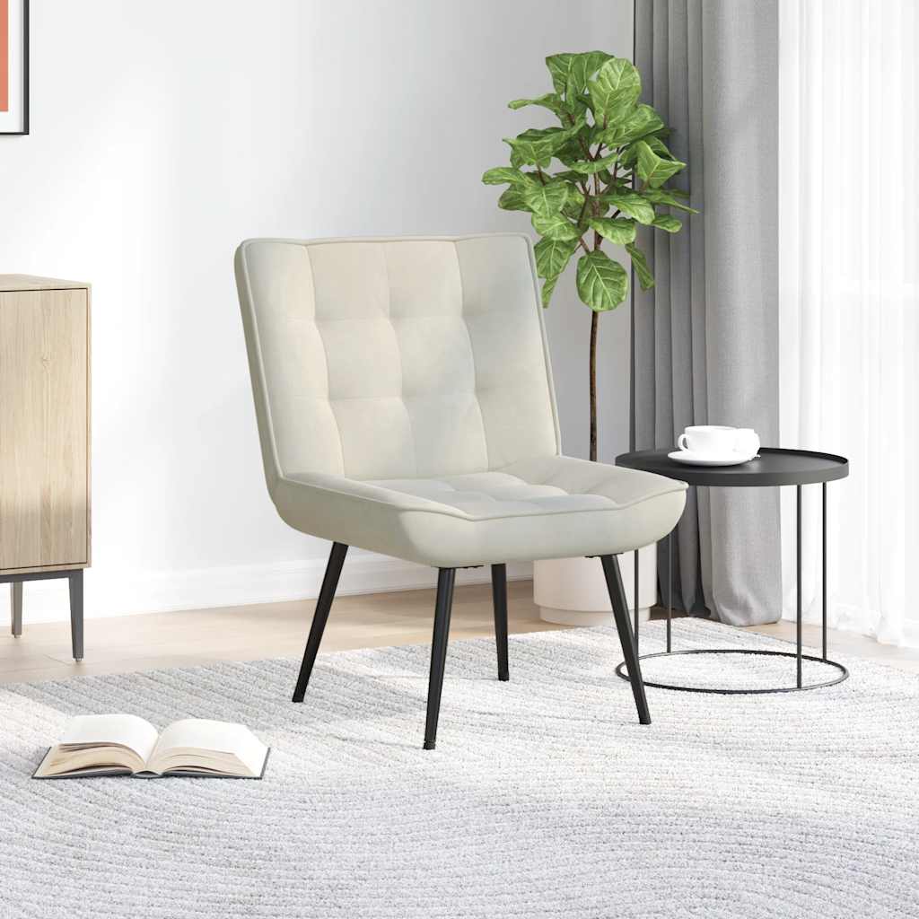 vidaXL Καρέκλα χαλάρωσης Κρέμα 64x74x84 cm Βελούδο