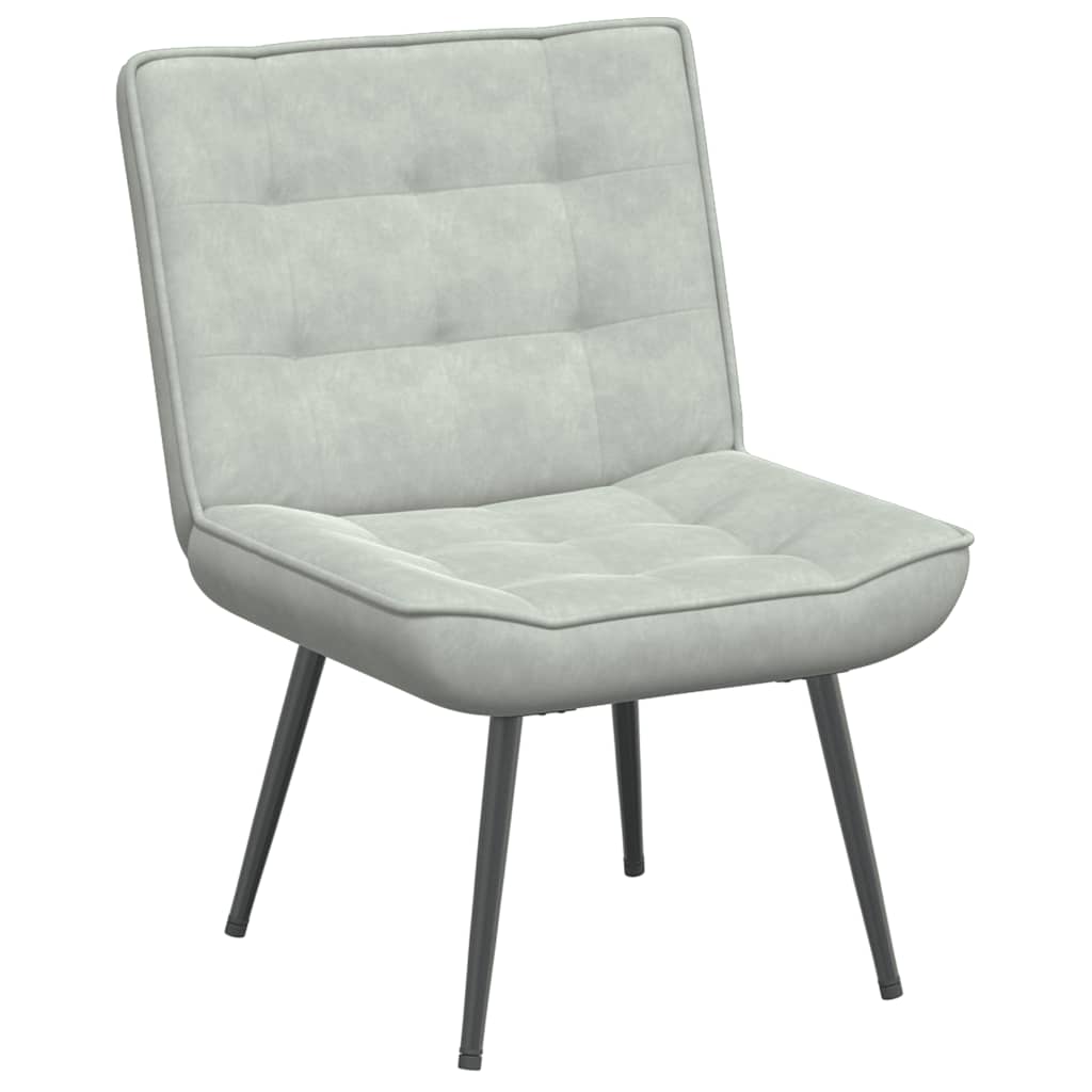 vidaXL Πολυθρόνα Relax Ανοιχτό Γκρι Βελούδινη με Σκαμπό