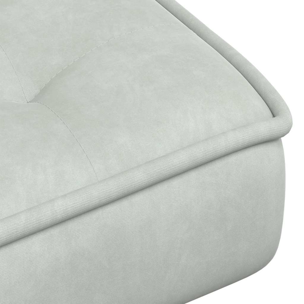 vidaXL Πολυθρόνα Relax Ανοιχτό Γκρι Βελούδινη με Σκαμπό