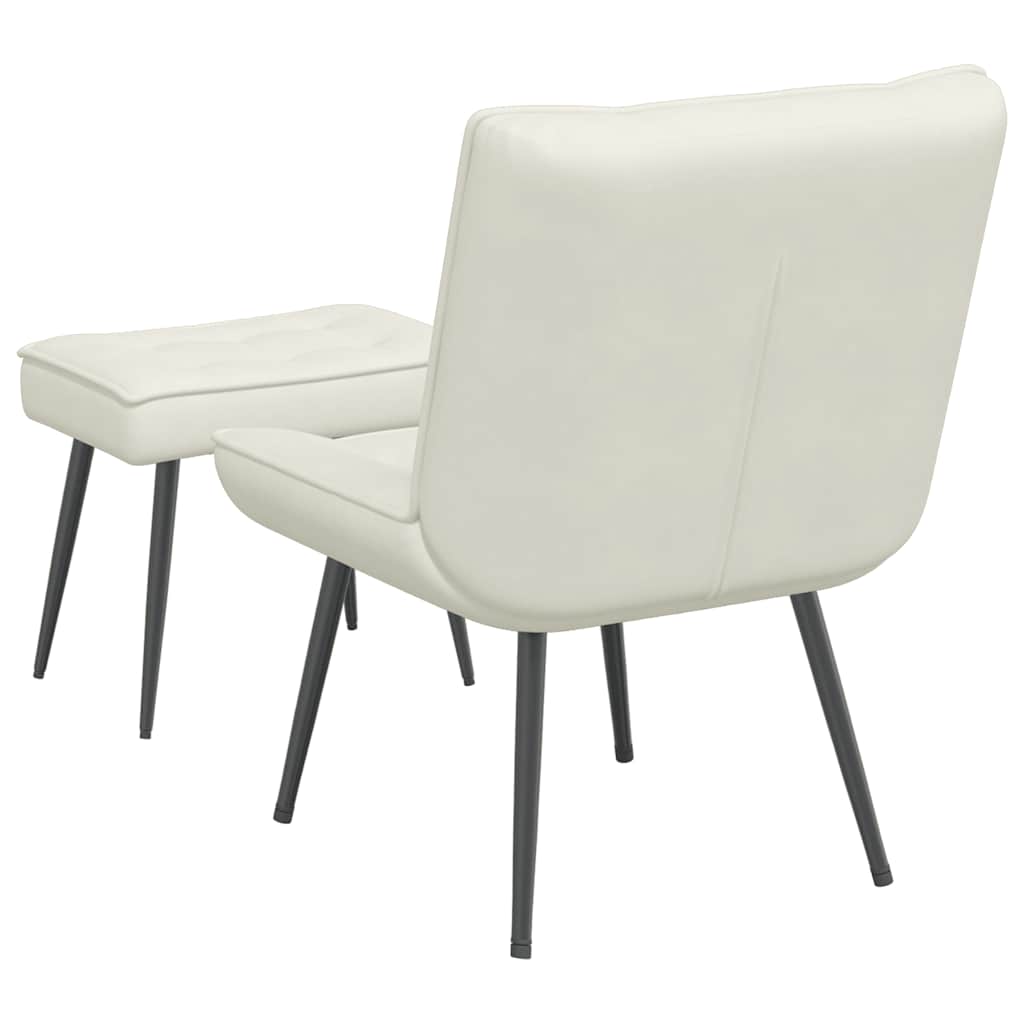 vidaXL Καρέκλα χαλάρωσης με σκαμπό Cream Velvet