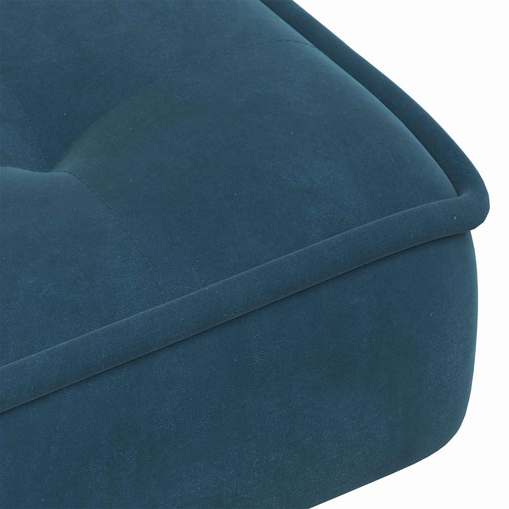 vidaXL Πολυθρόνα Relax Μπλε Βελούδινη με Σκαμπό