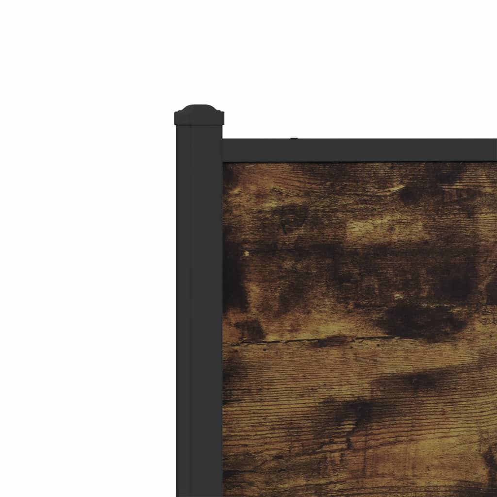 vidaXL Σκελετός Κρεβ. Χωρίς Στρώμα Καπνιστή Δρυς 160x200 εκ. Μεταλλικό