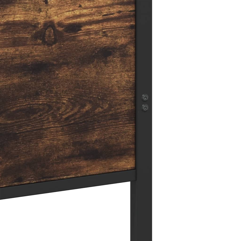 vidaXL Σκελετός Κρεβ. Χωρίς Στρώμα Καπνιστή Δρυς 180x200 εκ. Μεταλλικό