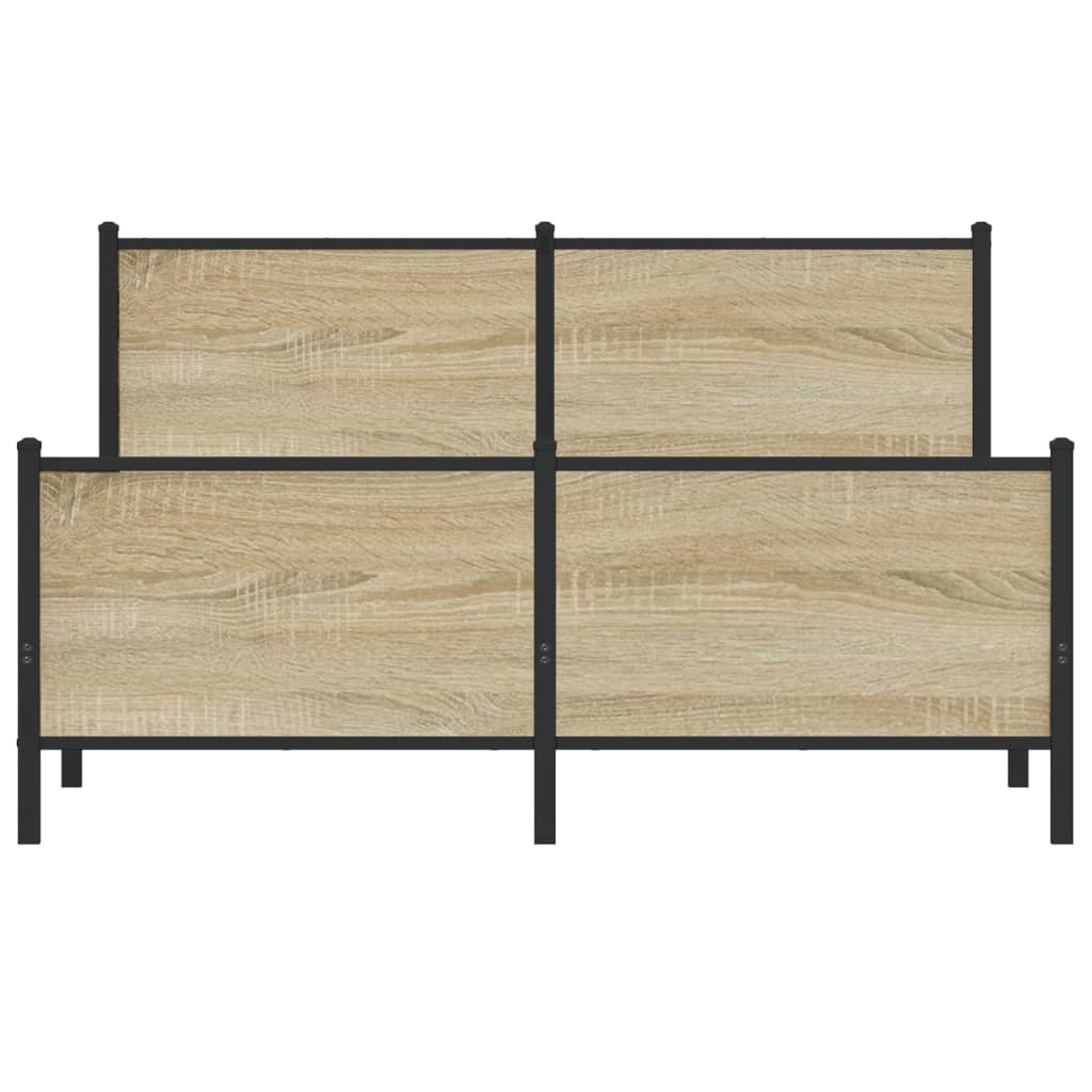 vidaXL Σκελετός Κρεβ. Χωρίς Στρώμα Sonoma Δρυς 140x200 εκ. Μεταλλικό