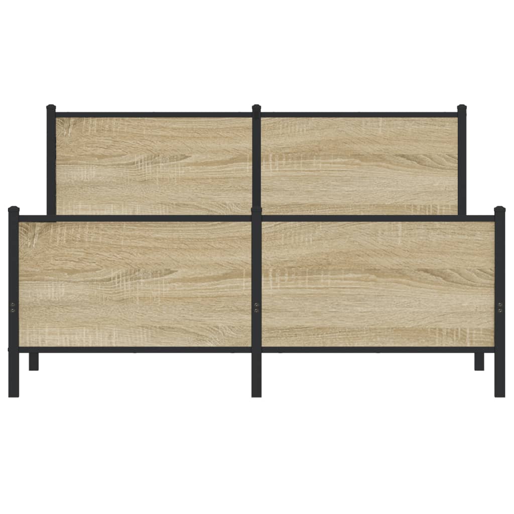 vidaXL Σκελετός Κρεβ. Χωρίς Στρώμα Sonoma Δρυς 160x200 εκ. Μεταλλικό