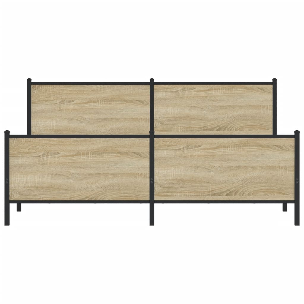 vidaXL Σκελετός Κρεβ. Χωρίς Στρώμα Sonoma Δρυς 200x200 εκ. Μεταλλικό
