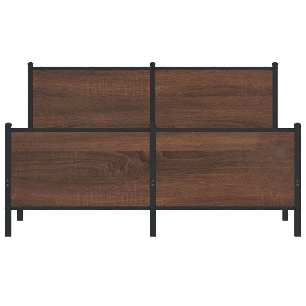vidaXL Σκελετός Κρεβ. Χωρίς Στρώμα Καφέ Δρυς 160x200 εκ. Μεταλλικό