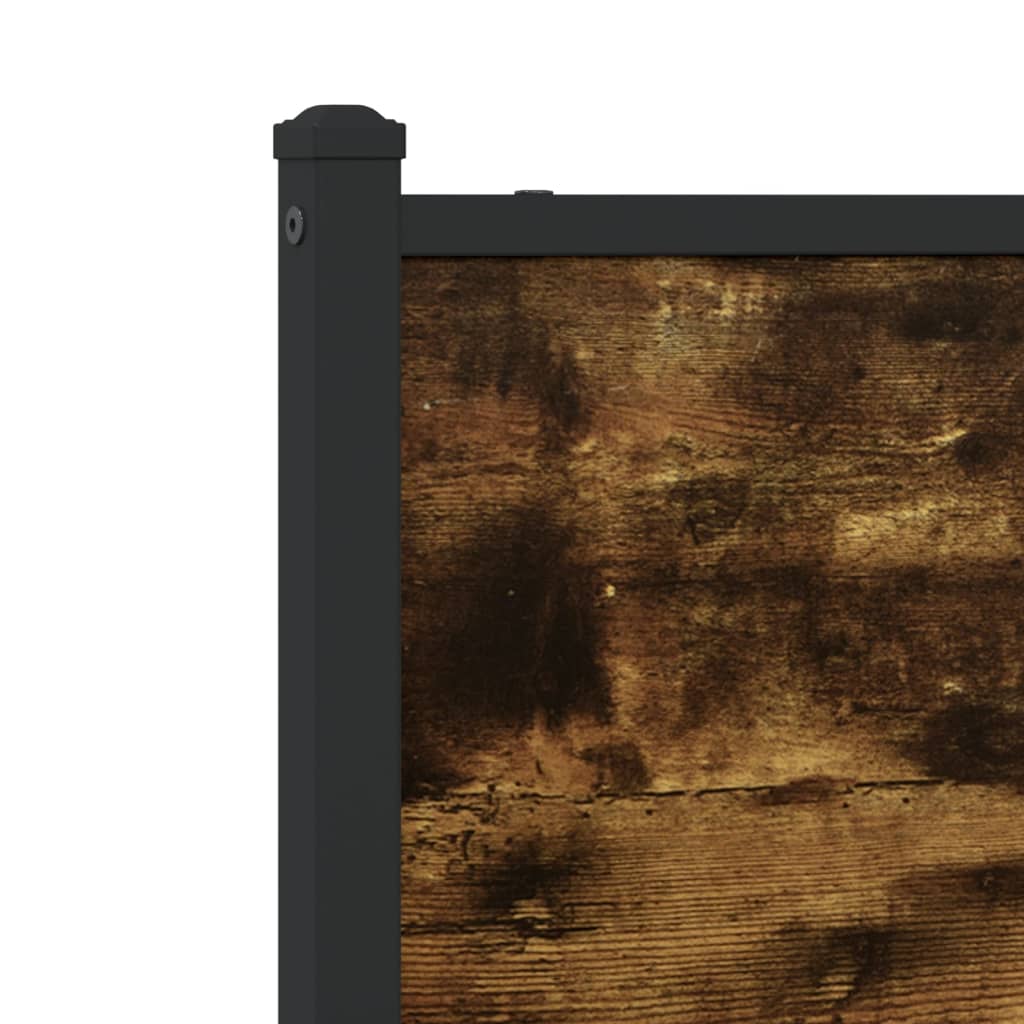 vidaXL Σκελετός Κρεβ. Χωρίς Στρώμα Καπνιστή Δρυς 180x200 εκ. Μεταλλικό