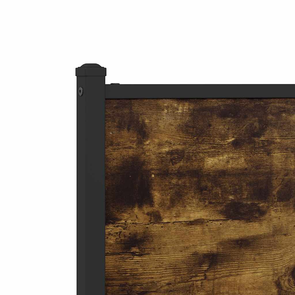 vidaXL Σκελετός Κρεβ. Χωρίς Στρώμα Καπνιστή Δρυς 180x200 εκ. Μεταλλικό