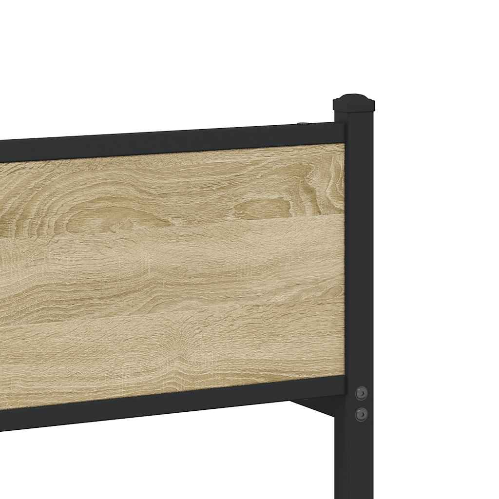 vidaXL Σκελετός Κρεβ. Χωρίς Στρώμα Sonoma Δρυς 180x200 εκ. Μεταλλικό