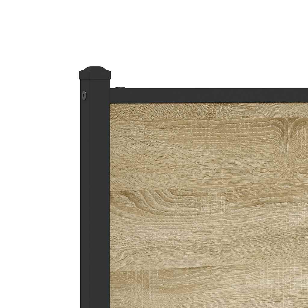 vidaXL Σκελετός Κρεβ. Χωρίς Στρώμα Sonoma Δρυς 183x213 εκ. Μεταλλικό