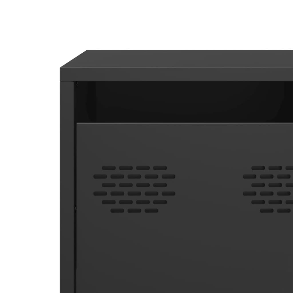 vidaXL Έπιπλο Τηλεόρασης Μαύρο 101,5x39x43,5 εκ. Ατσάλι Ψυχρής Έλασης