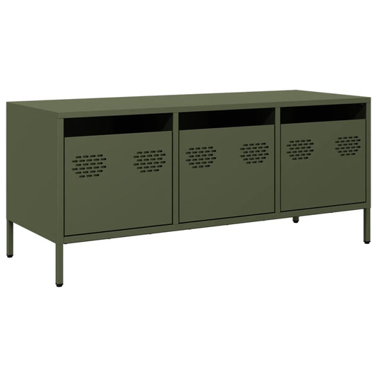vidaXL Έπιπλο Τηλεόρασης Λαδί 101,5x39x43,5 εκ. Ατσάλι Ψυχρής Έλασης