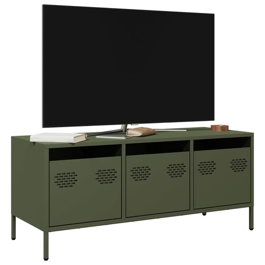 vidaXL Έπιπλο Τηλεόρασης Λαδί 101,5x39x43,5 εκ. Ατσάλι Ψυχρής Έλασης