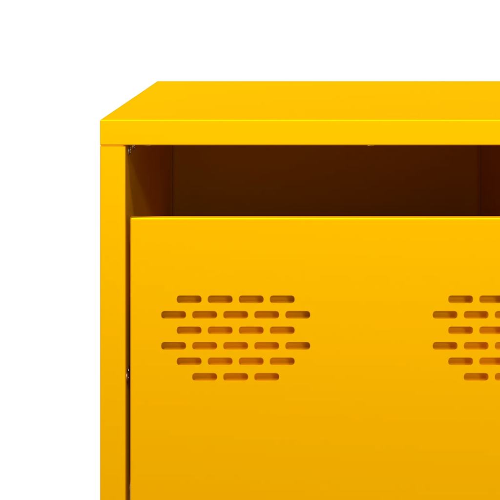 vidaXL Τραπεζάκι σαλονιού Κίτρινο μουσταρδί Ατσάλι ψυχρής έλασης