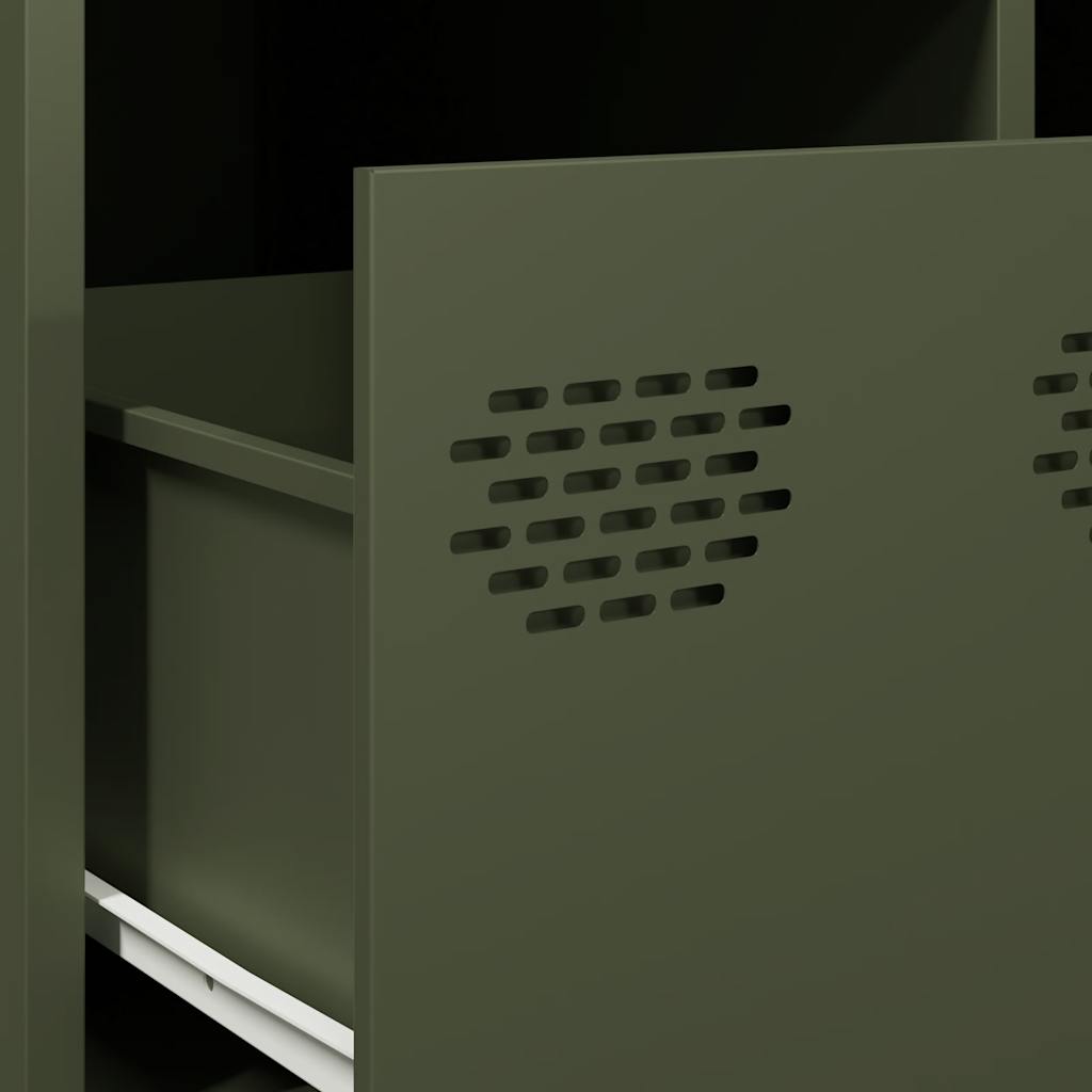 vidaXL Τραπεζάκι Σαλονιού Λαδί 101,5x50x43,5 εκ. Χάλυβα Ψυχρής Έλασης