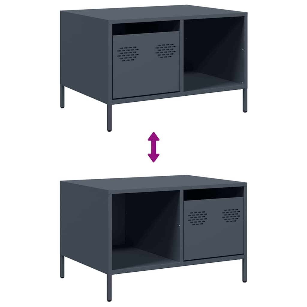 vidaXL Τραπεζάκι Σαλονιού Ανθρακί 68,5x50x43,5εκ Χάλυβα Ψυχρής Έλασης