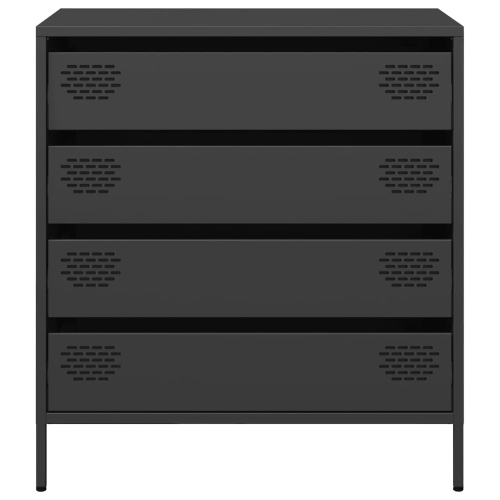 vidaXL Ντουλάπι Μαύρο 68x39x73,5 εκ. από Χάλυβα Ψυχρής Έλασης